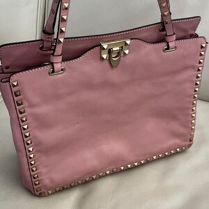 Valentino Pink Leather Rockstud two-way Bag